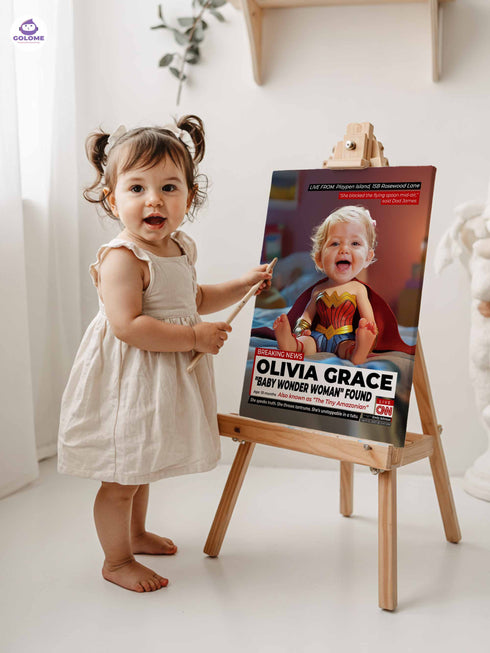 Custom Baby Wonder Poster – Personalized Baby Girl Hero Wall Art